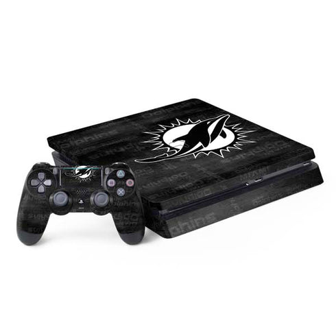 NFL Miami Dolphins Black & White PS4 Slim Bundle Skin